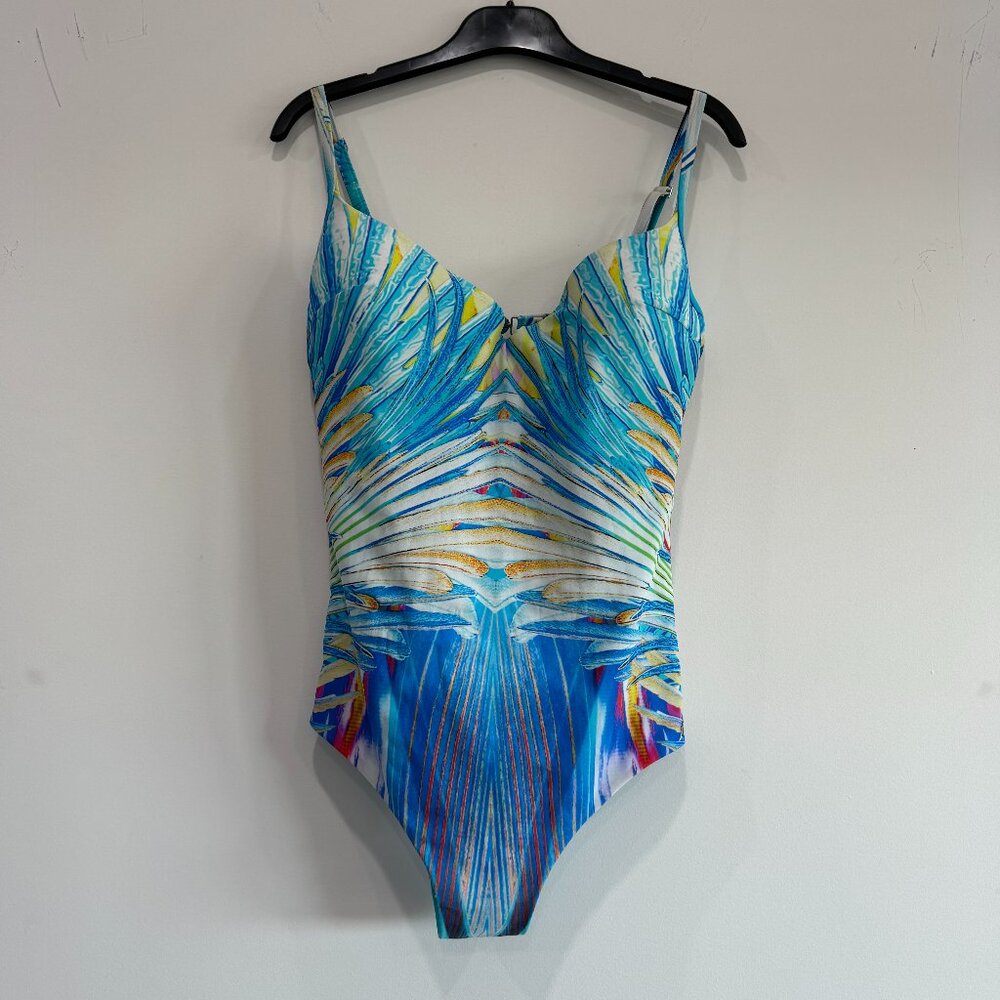 Parah Italian multi-print one-piece swimsuit, Size 36/Cup C